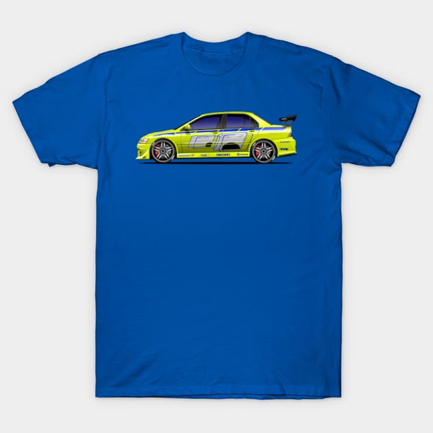 2 fast 2 furious lancer evo T-Shirt by Alex Design Studio